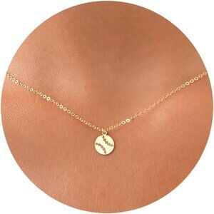 Dainty Baseball Necklace Brass 16.5 Inch Hypoallergenic Sport Jewelry Women